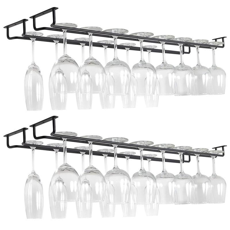 Wine Rack Wall Mount - 【S】1 stuks zwarte wandmontage wijnglazenhouder, hangend