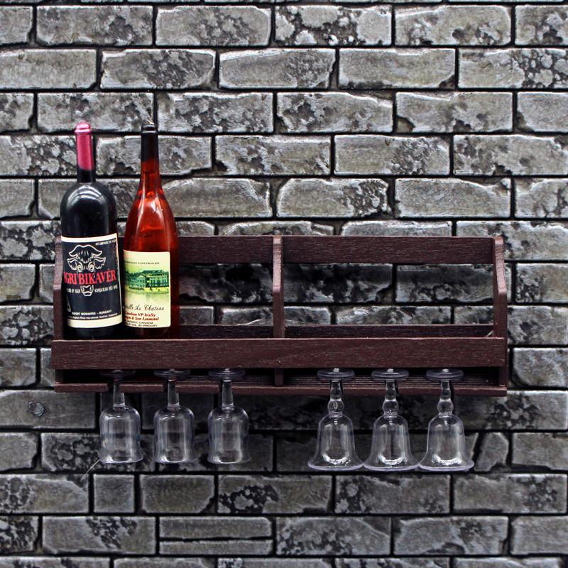 Wine Rack Wall Mount - 1 Set Poppenhuis Simulatie Wandmontage Wijnbekerrek
