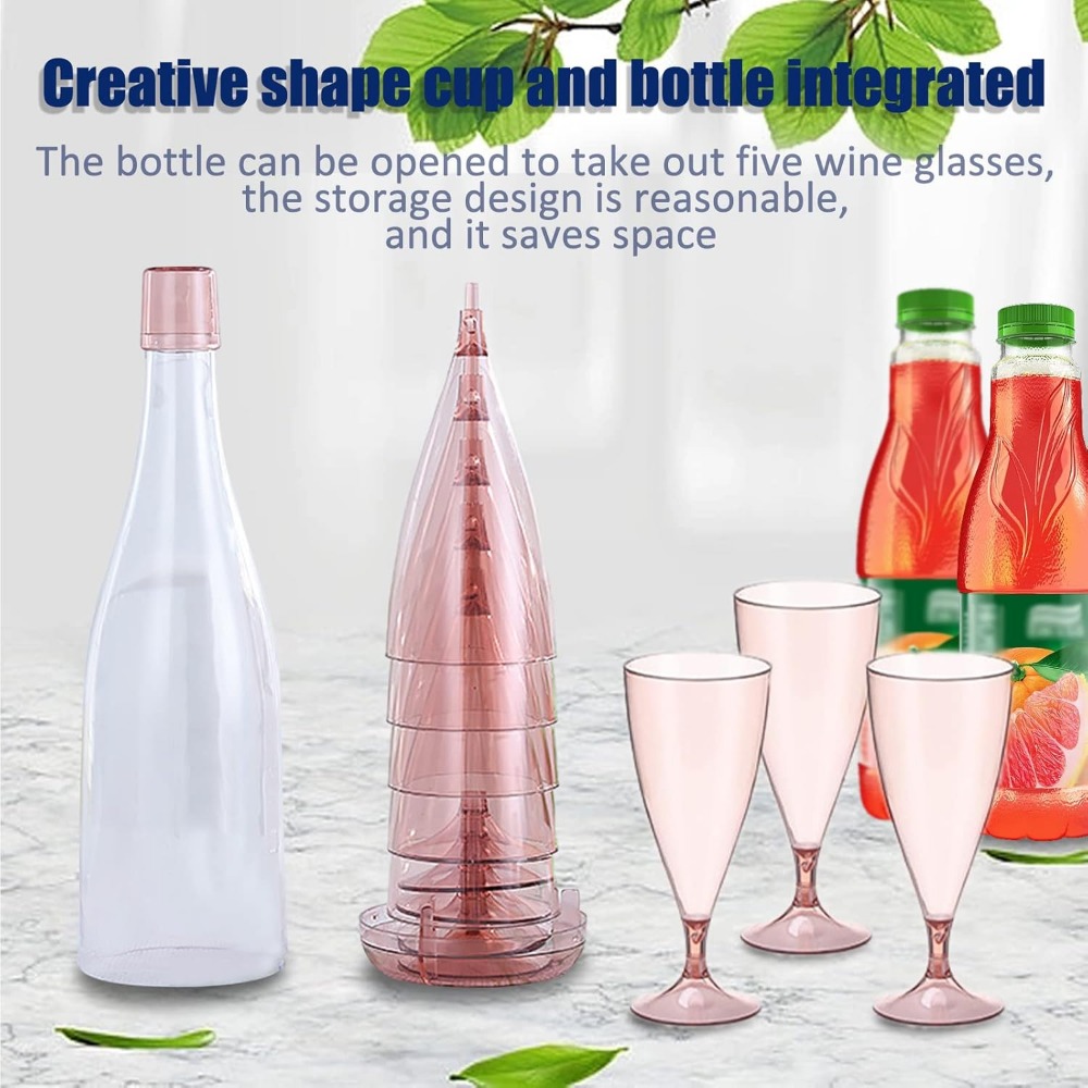 Wine Or Beer - Nieuwe plastic opvouwbare champagne-wijnglazen set, herbruikbare
