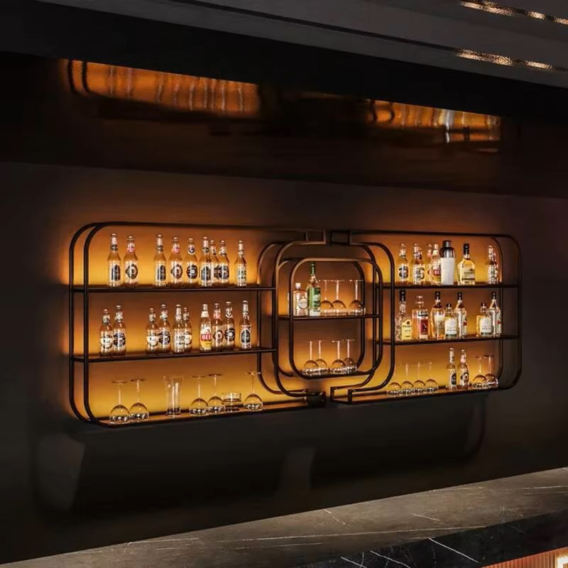 Wine Rack Wall Mount - Eenvoudig smeedijzeren wijnrek voor bar Designer